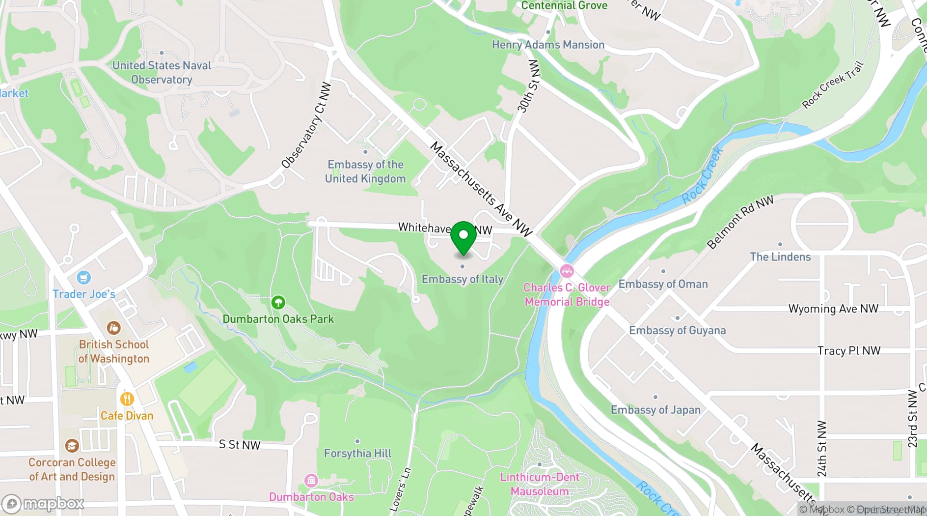 Map showing Ambasciata d'Italia a Washington