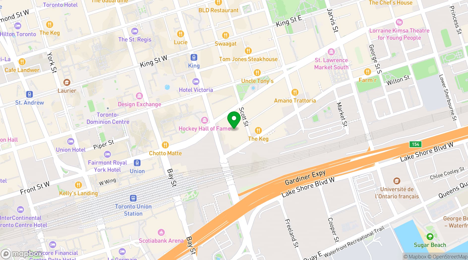 Map showing Meridian Hall