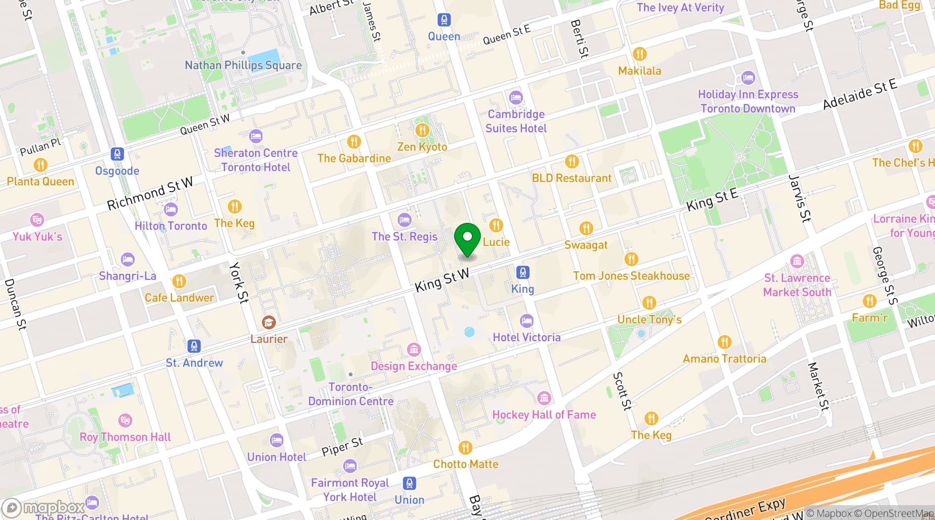 Map showing JOEY King St