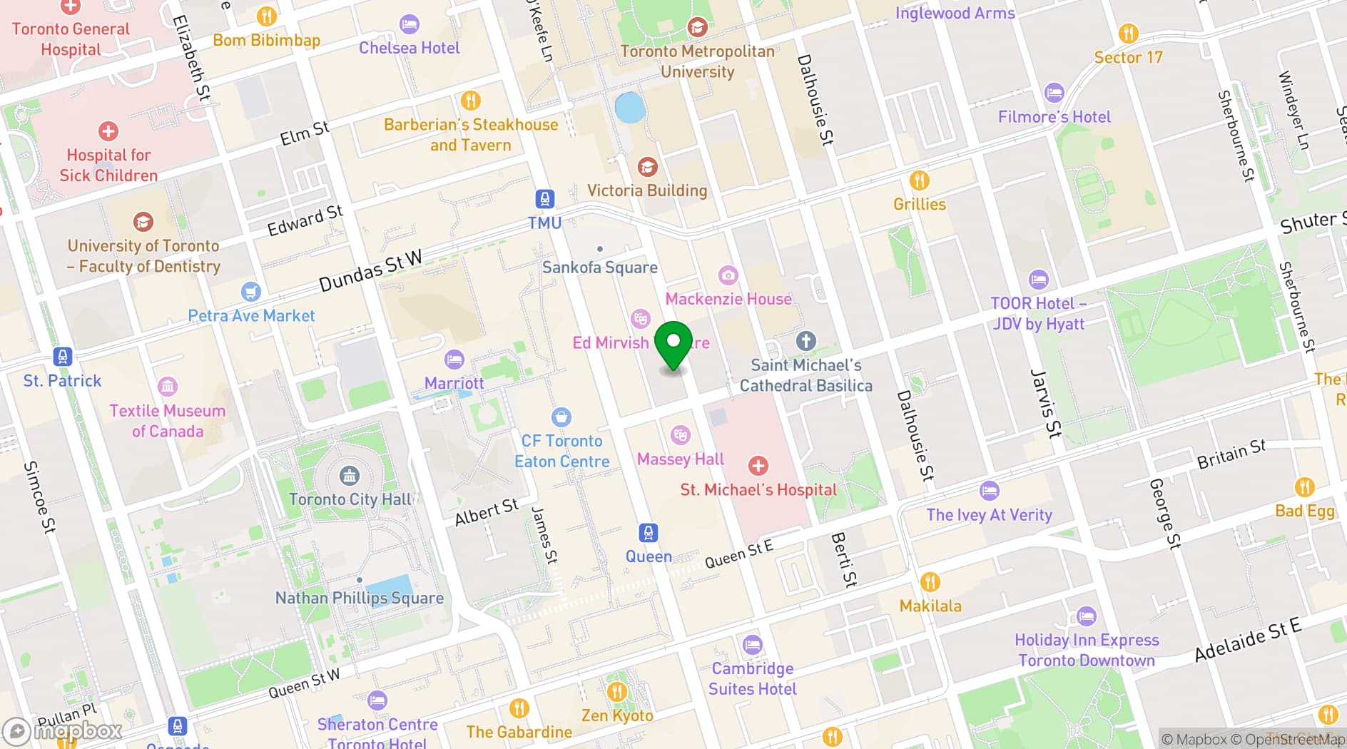 Map showing Pantages Hotel