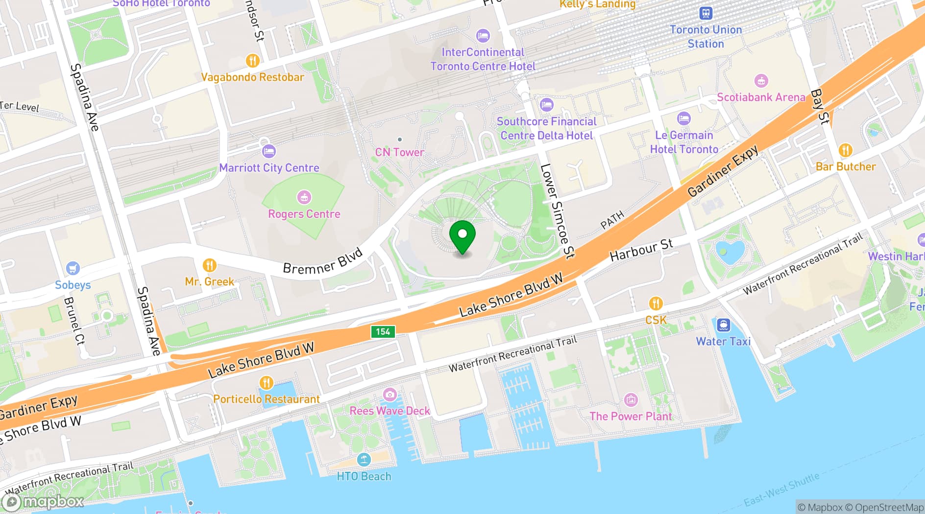 Map showing Steam Whistle Roundhouse