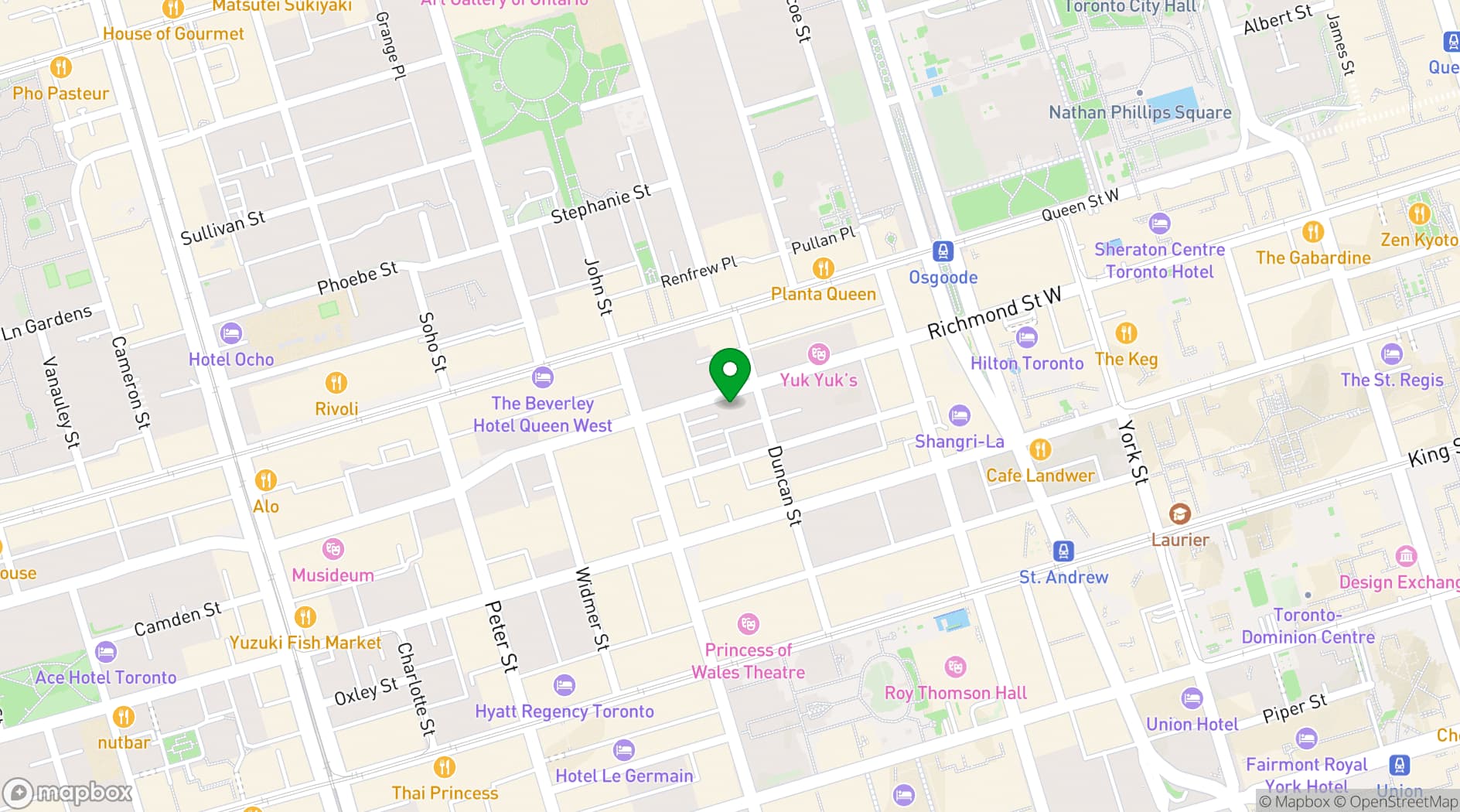 Map showing The Fifth Group Event Venues