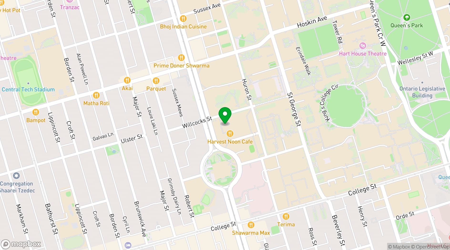 Map showing The Faculty Club