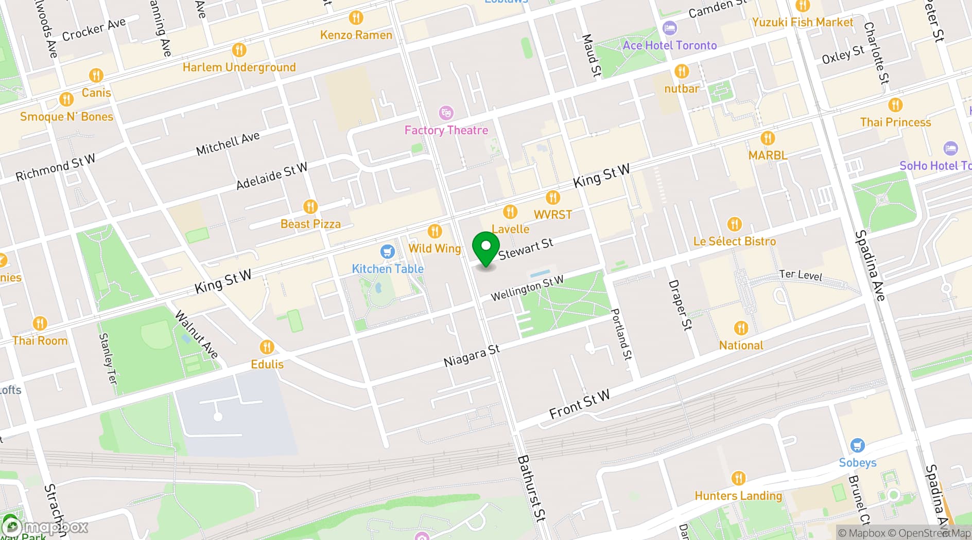 Map showing Harriet's Rooftop