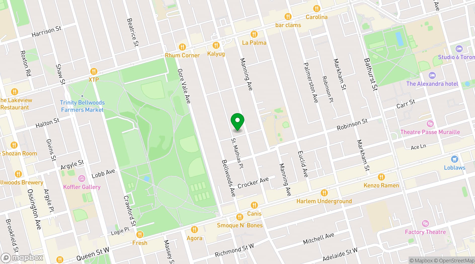 Map showing East Room