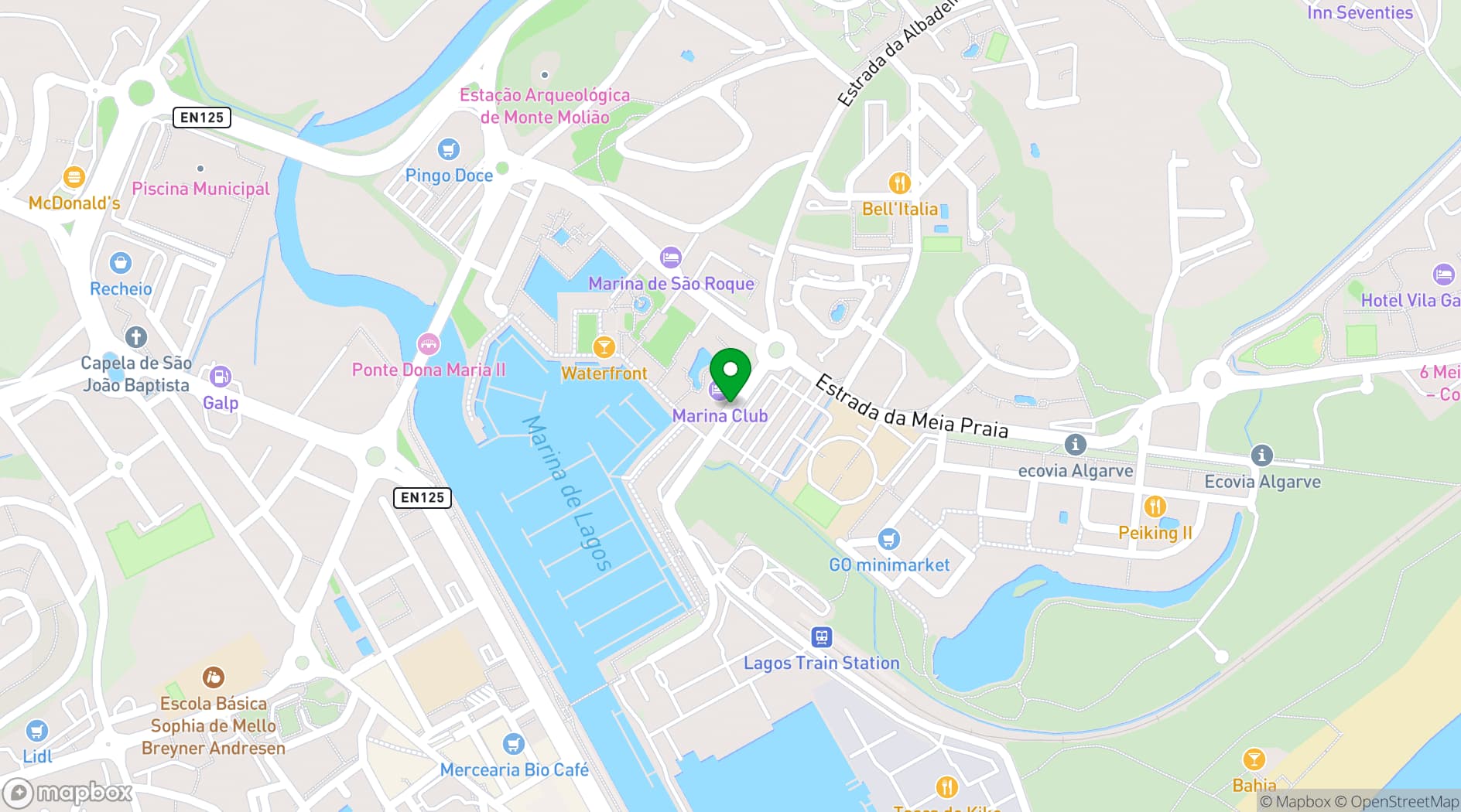Map showing Lagos Marina Hotel
