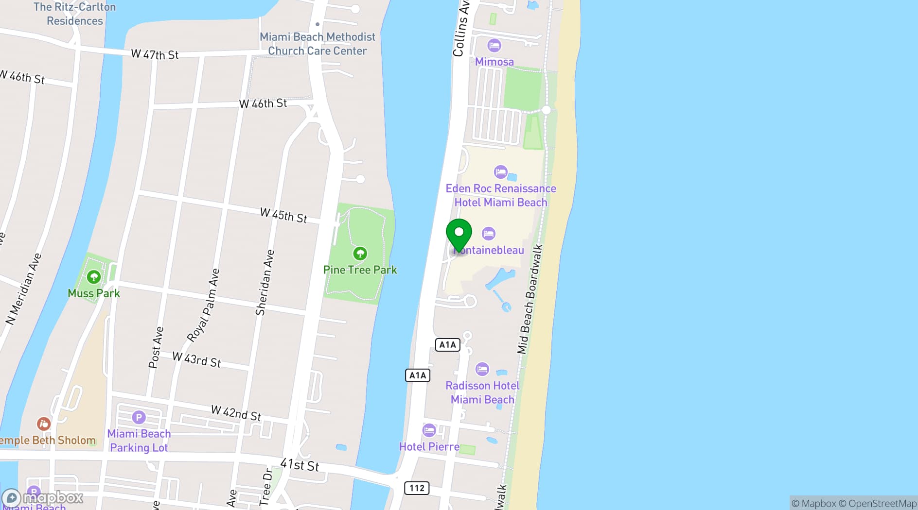 Map showing Stella Maris