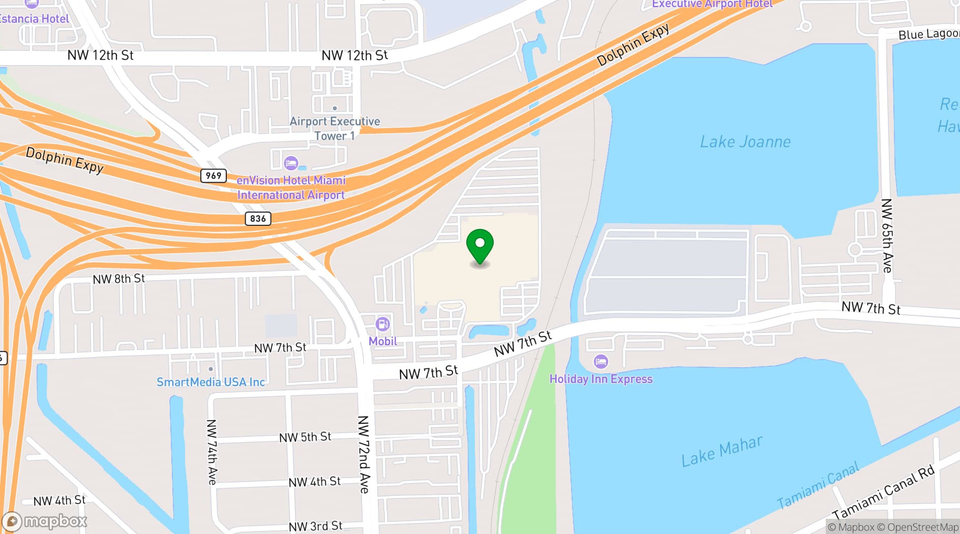 Map showing  DoubleTree by Hilton Hotel Miami Airport & Convention Center