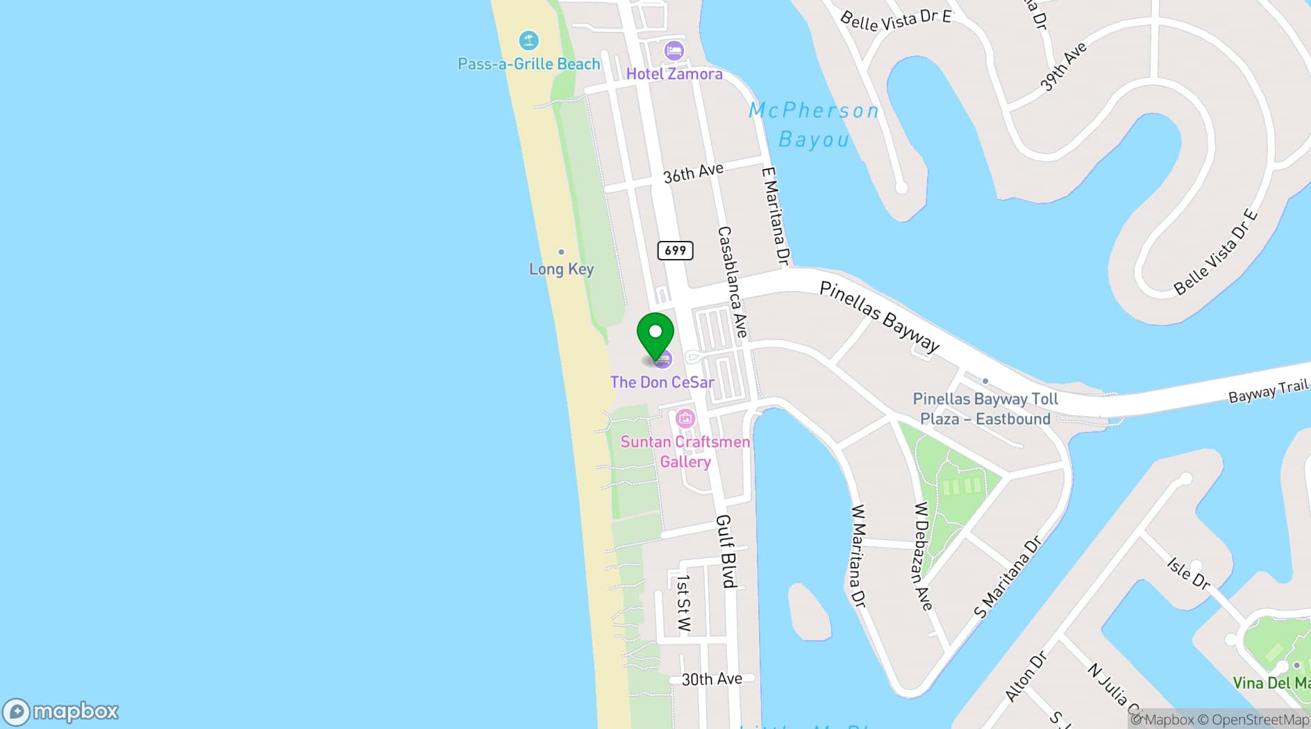 Map showing The Don CeSar