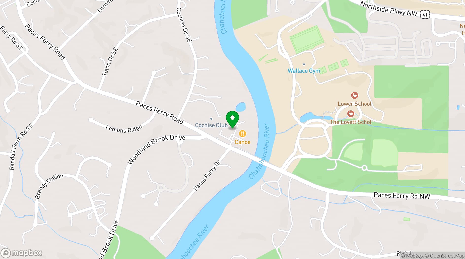 Map showing Canoe