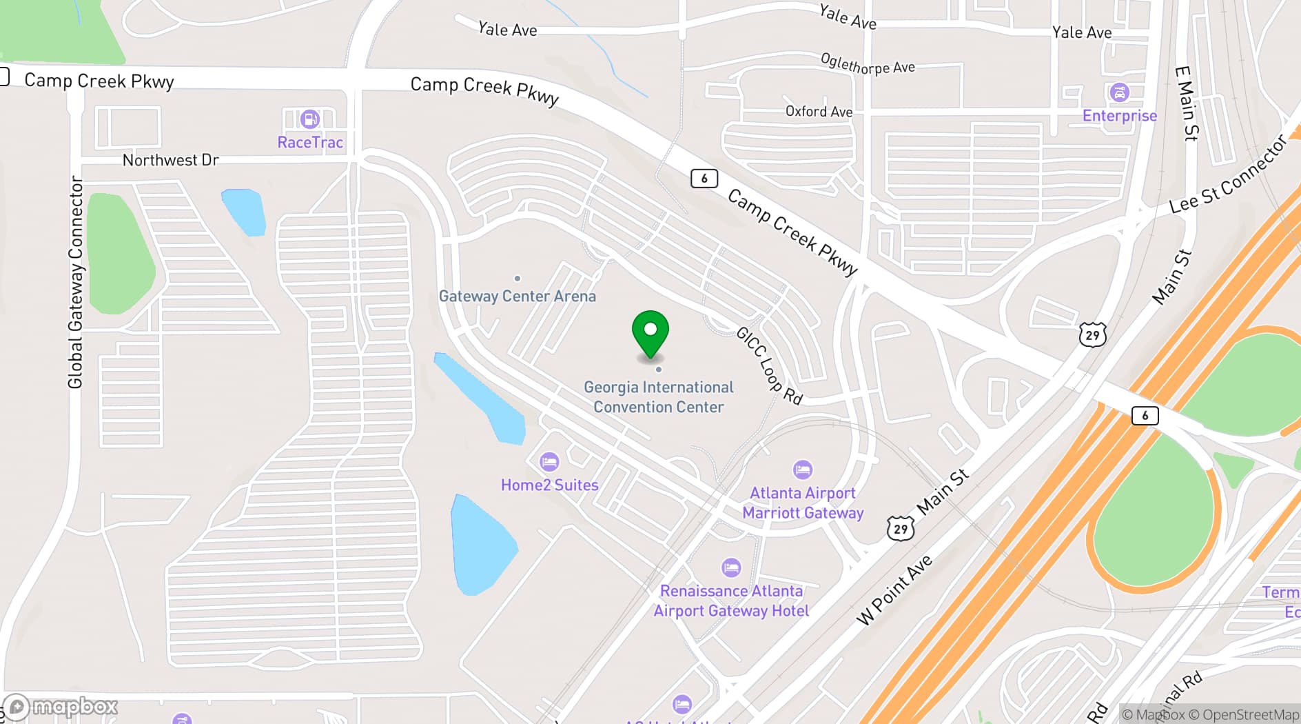 Map showing Georgia International Convention Center
