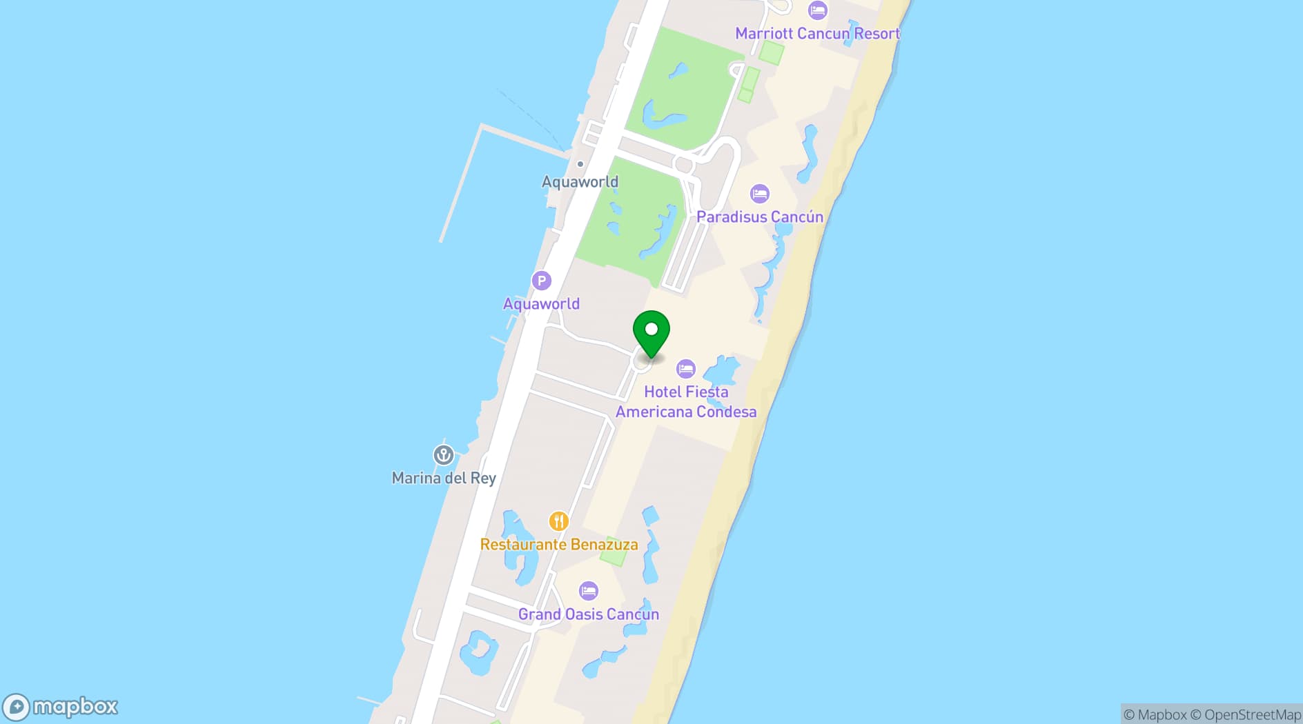 Map showing Grand Fiesta Americana