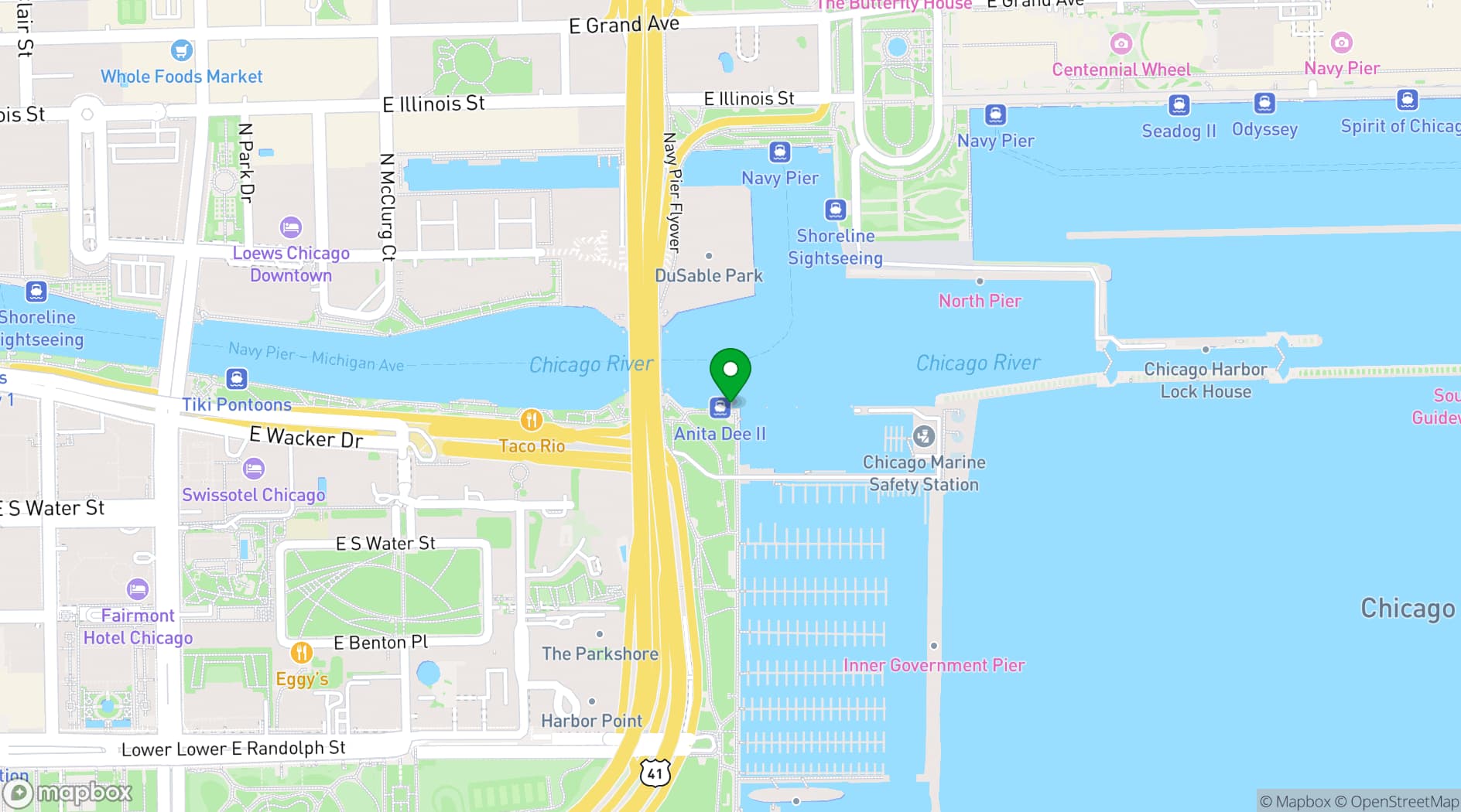 Map showing Anita Dee Yacht Charters