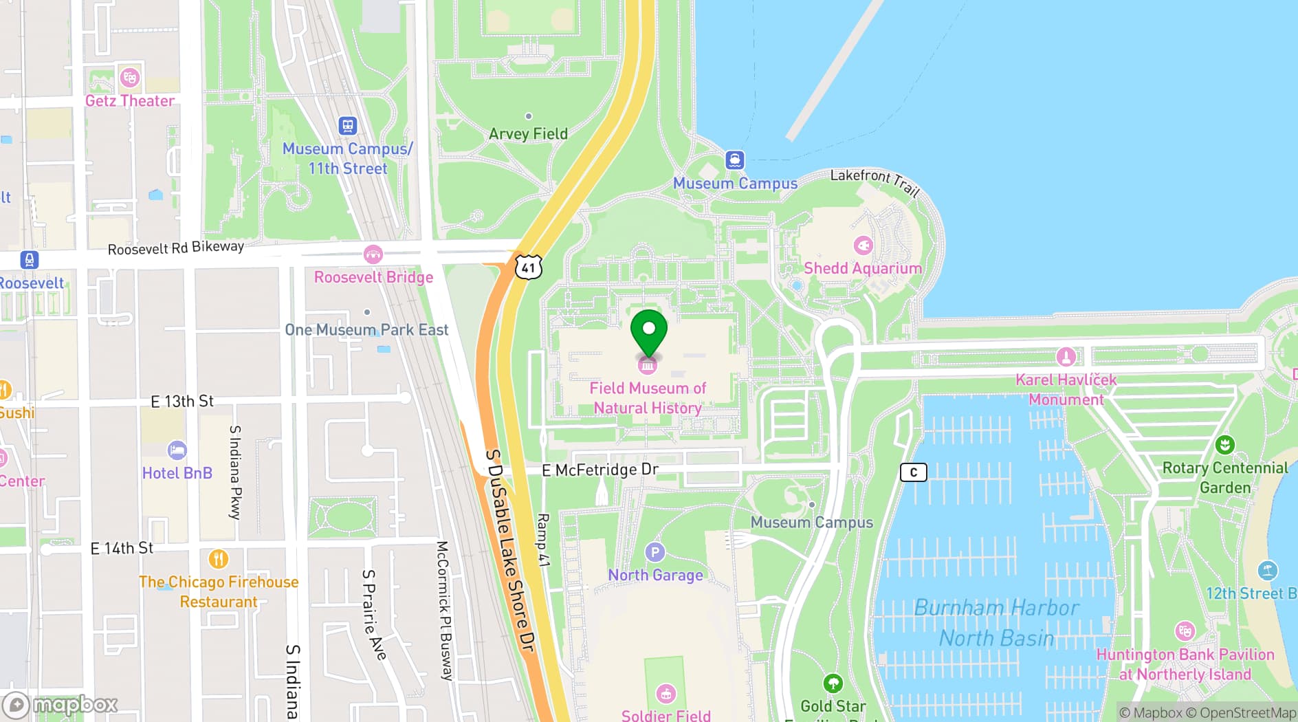 Map showing Field Museum
