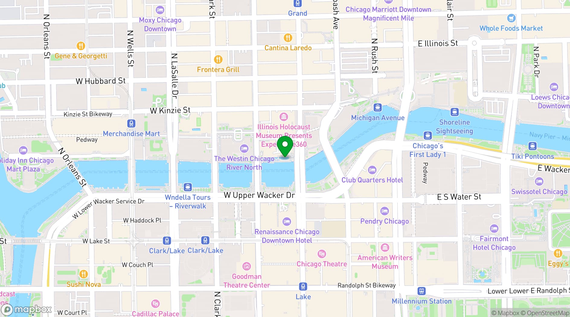Map showing Smith & Wollensky Chicago