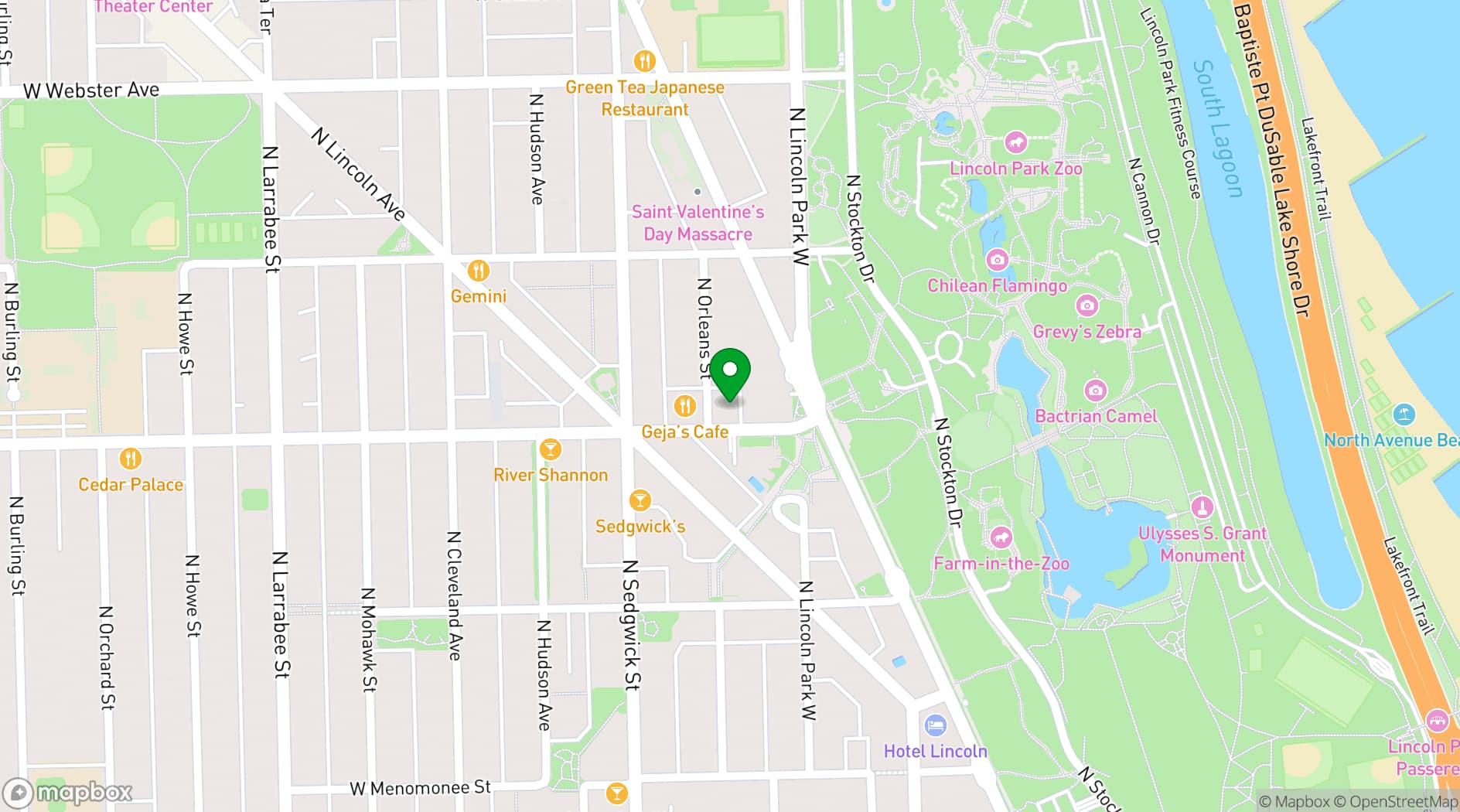 Map showing Park West
