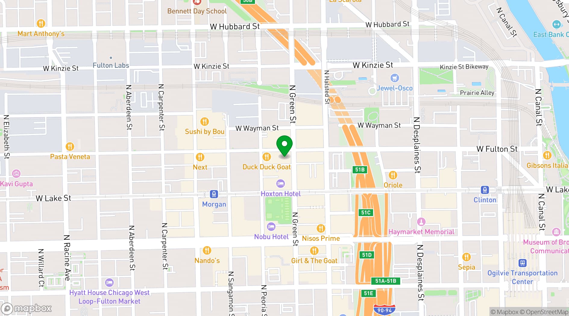 Map showing The Publican