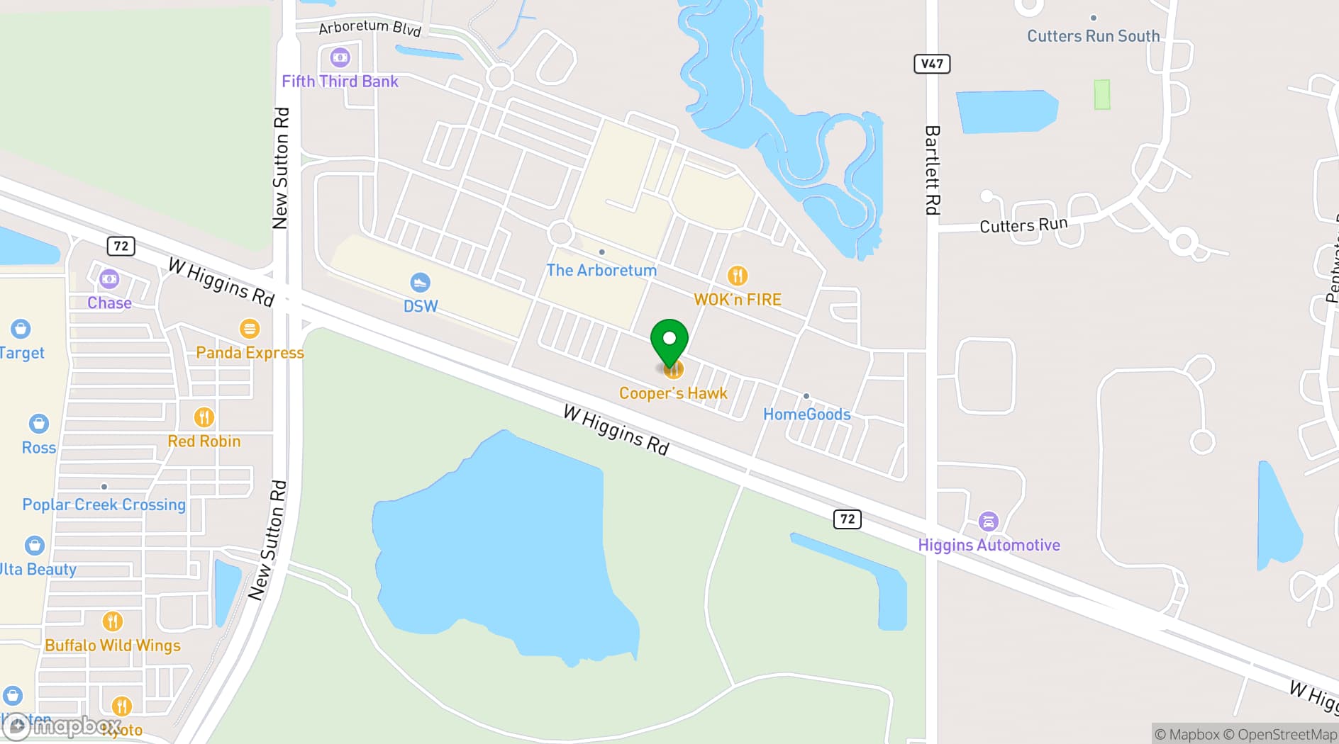 Map showing Pinstripes - South Barrington