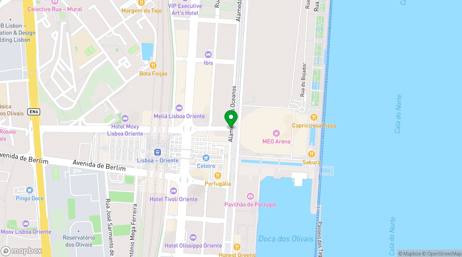 Map showing MEO Arena