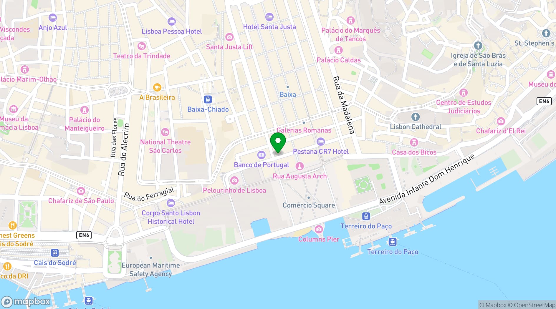 Map showing Andaz Lisbon