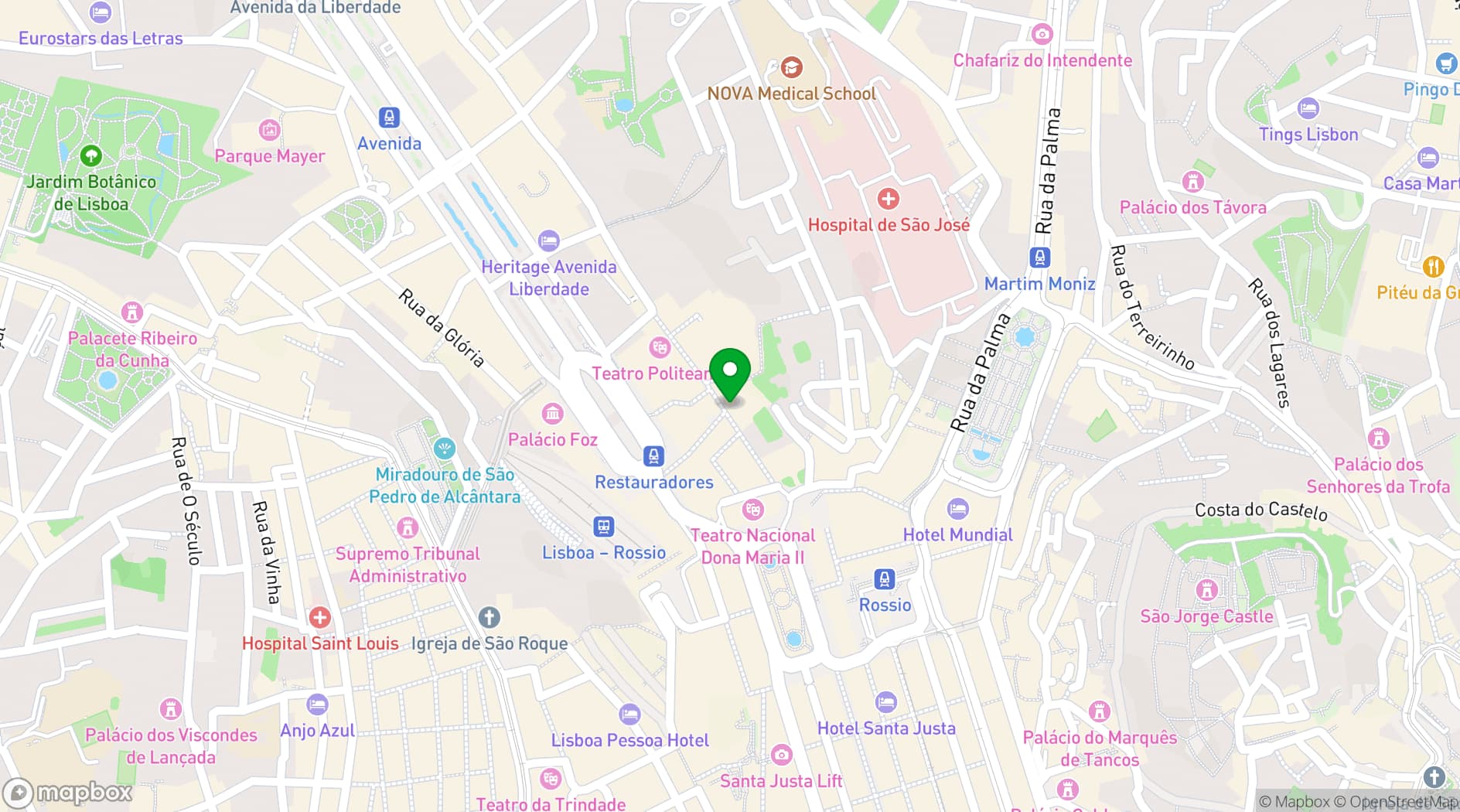 Map showing Casa do Alentejo