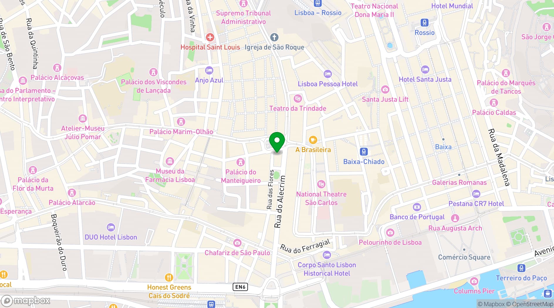 Map showing Bairro Alto Hotel