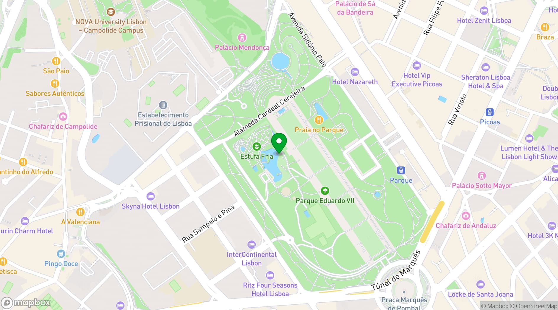 Map showing Pavilhão Carlos Lopes