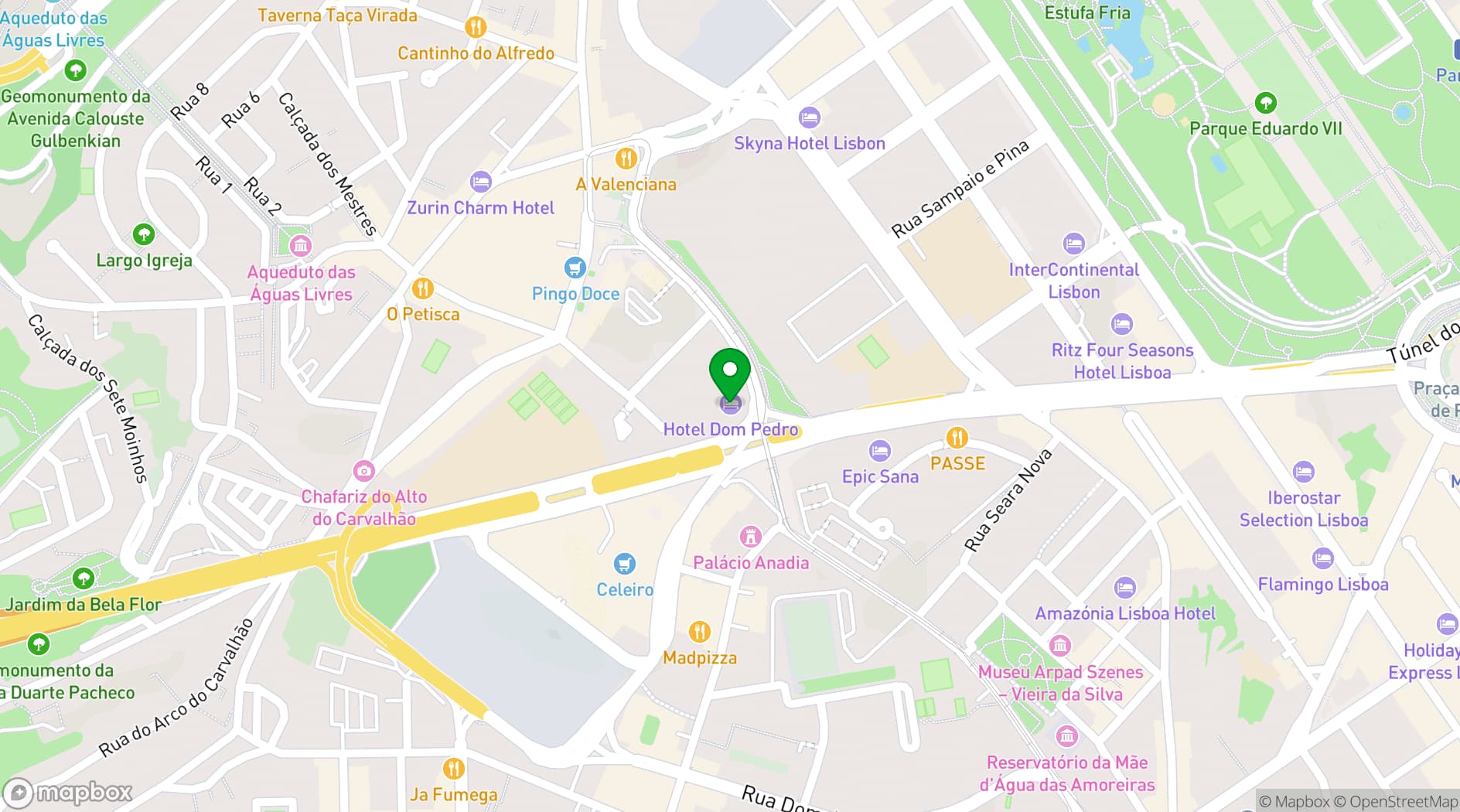 Map showing Dom Pedro Lisboa