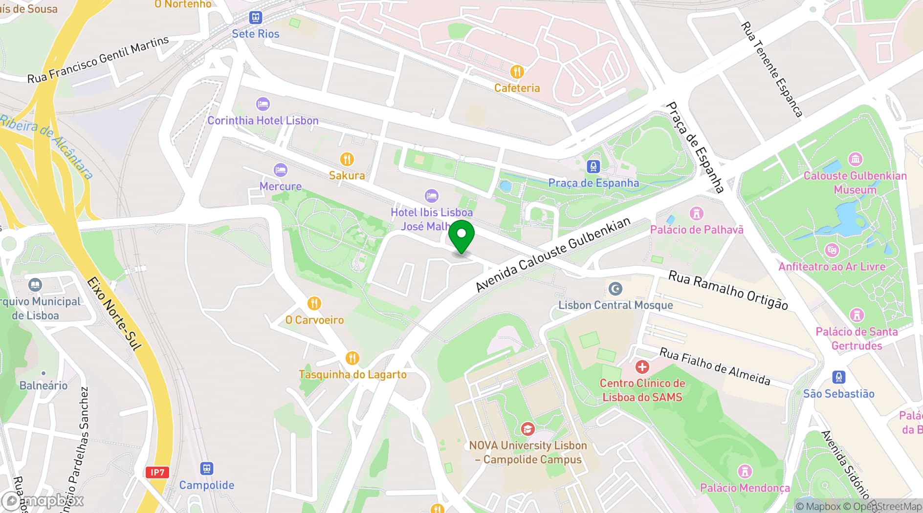 Map showing SANA Malhoa Hotel