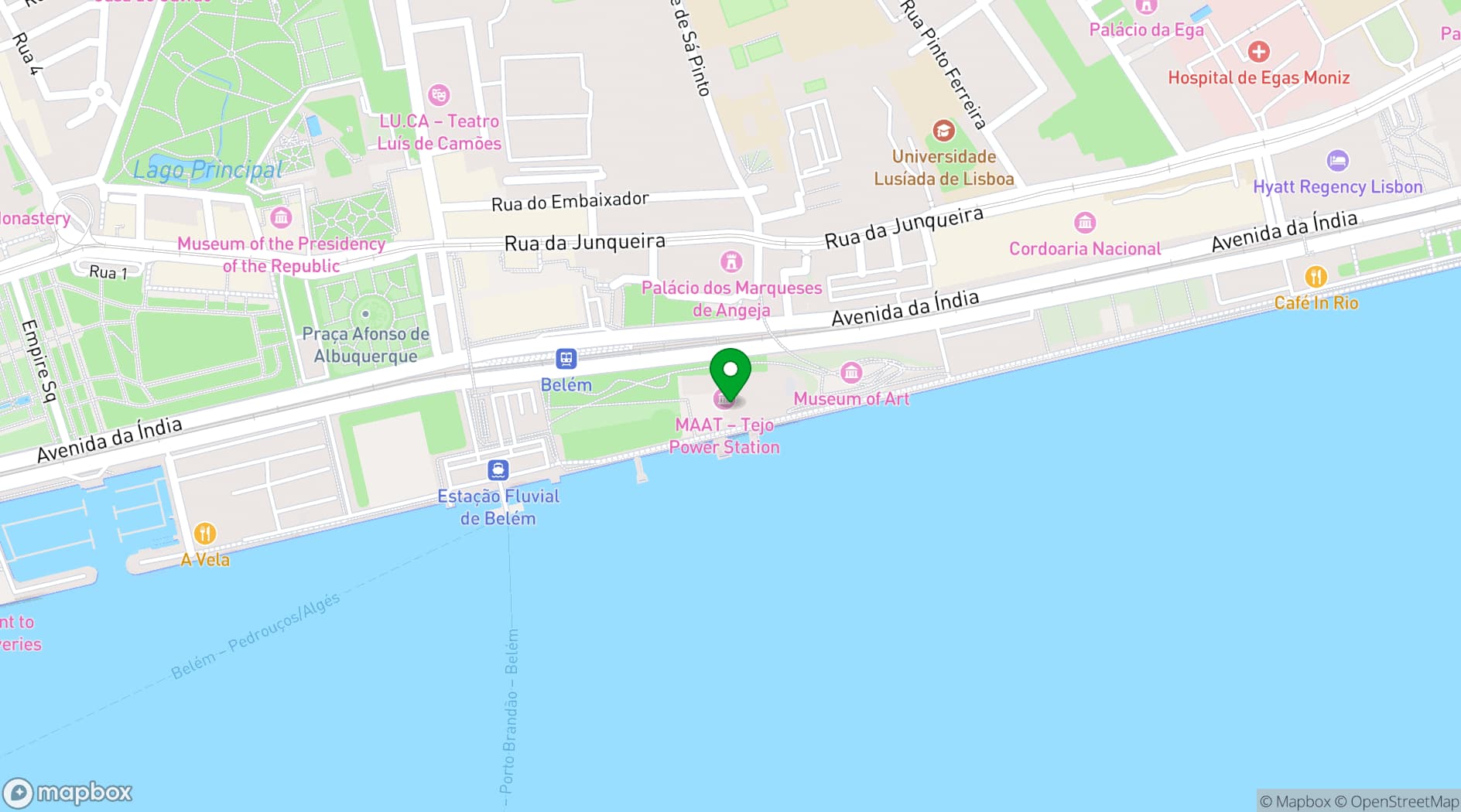 Map showing Museu da Eletricidade