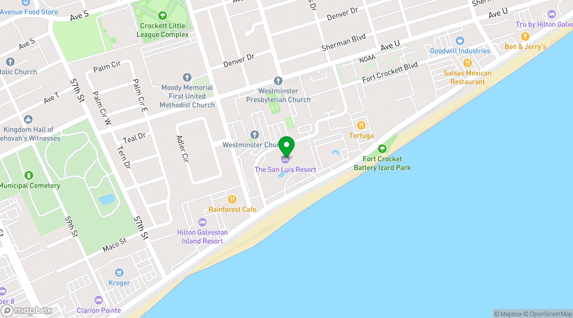 Map showing The San Luis Resort