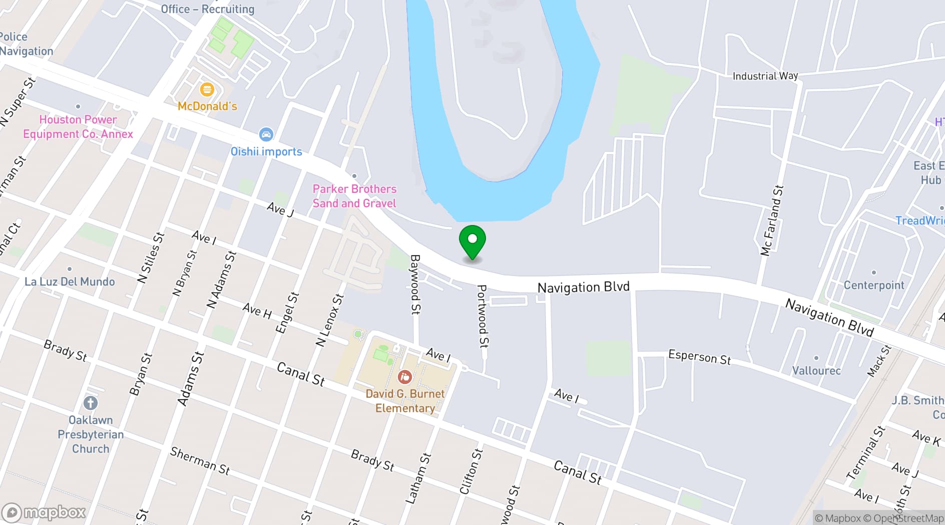 Map showing The Houston Event Venue