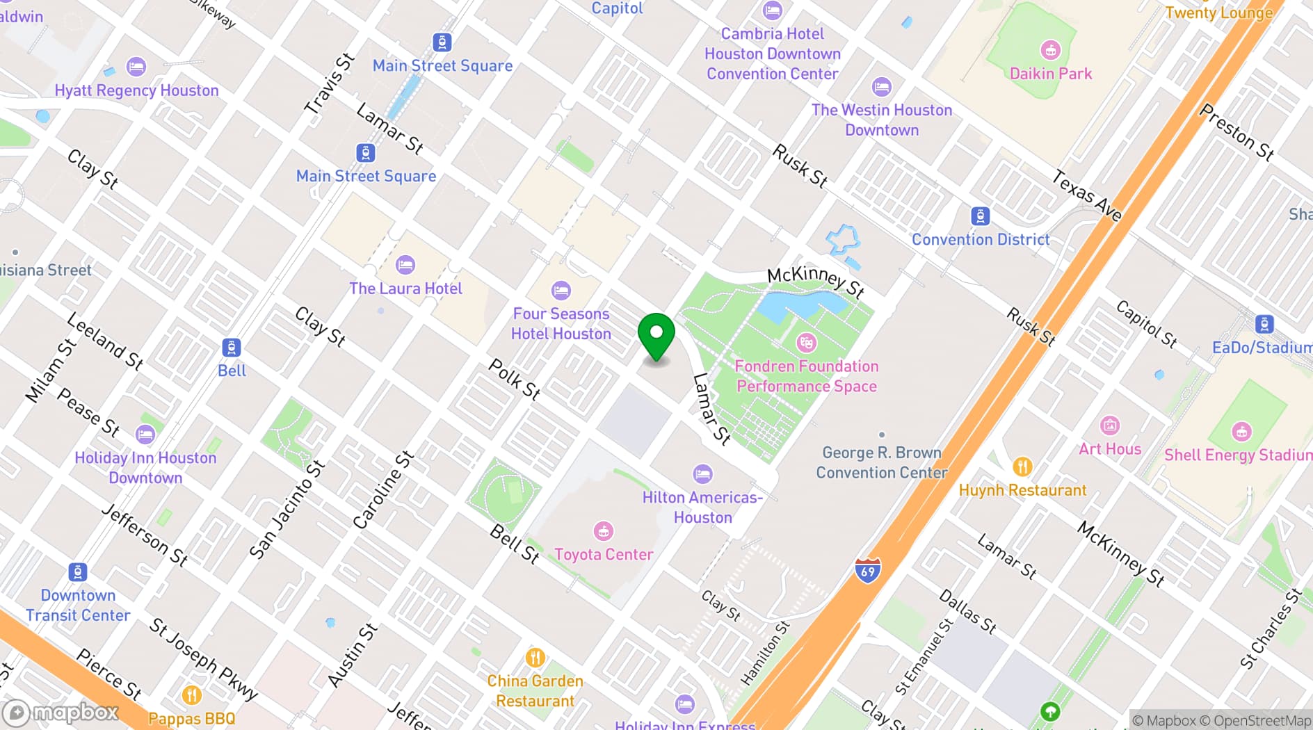 Map showing Embassy Suites by Hilton Houston Downtown