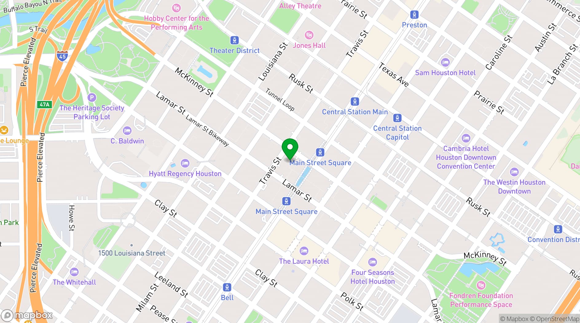 Map showing 1000 Main