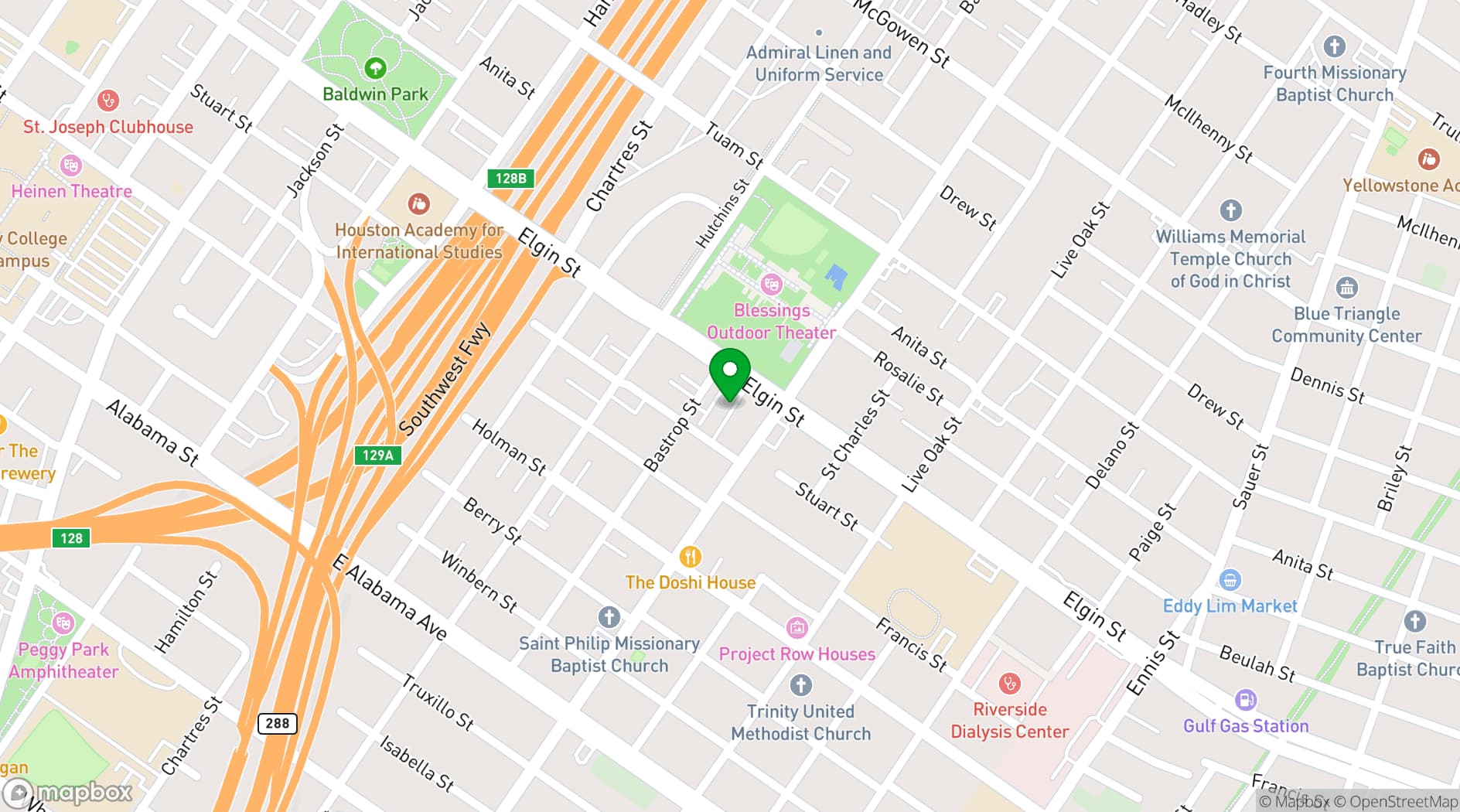 Map showing Eldorado Ballroom