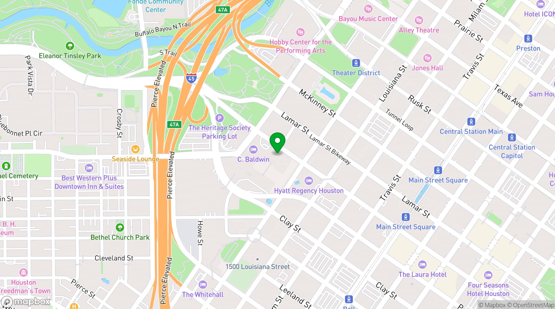 Map showing Allen Center