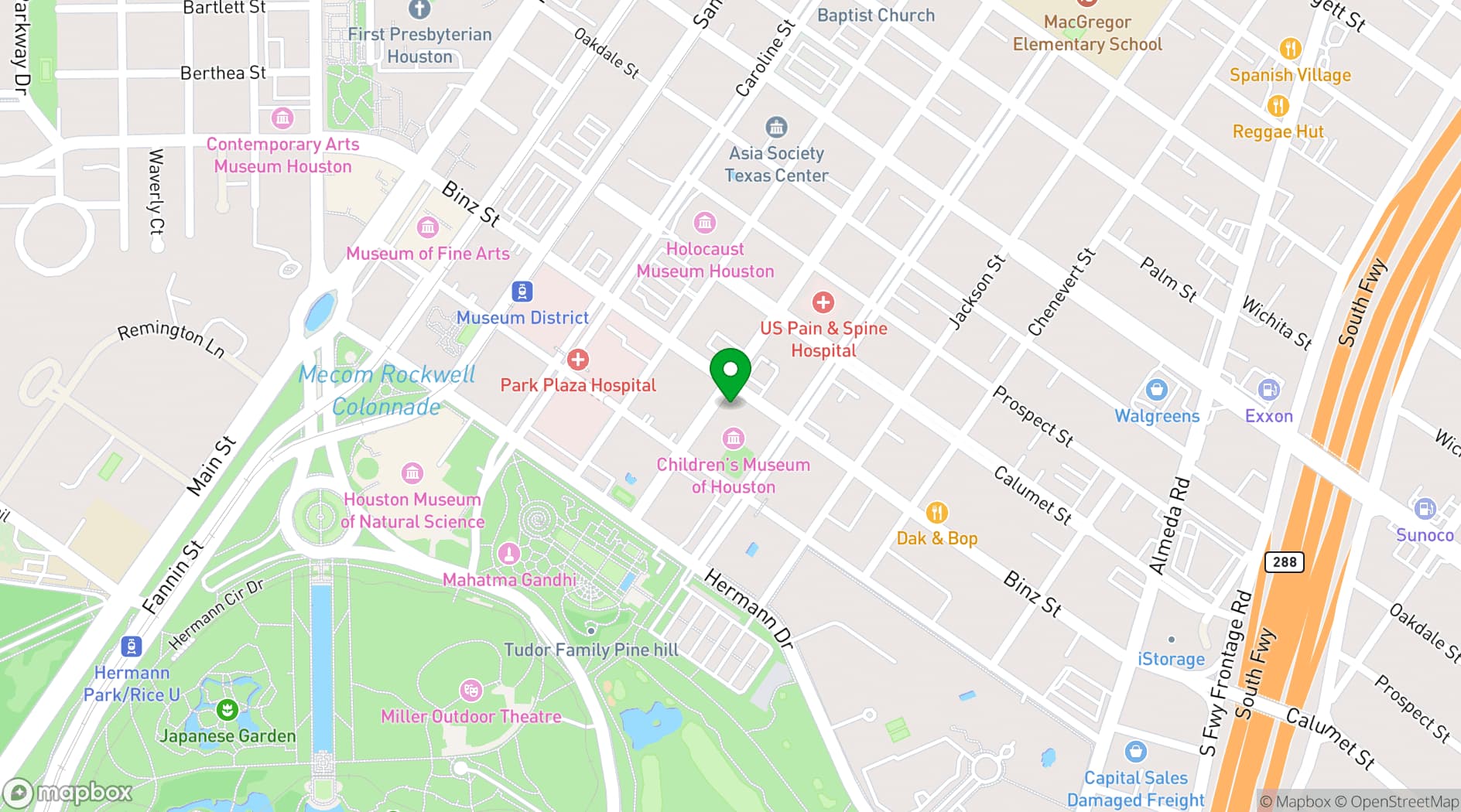 Map showing Children’s Museum Houston