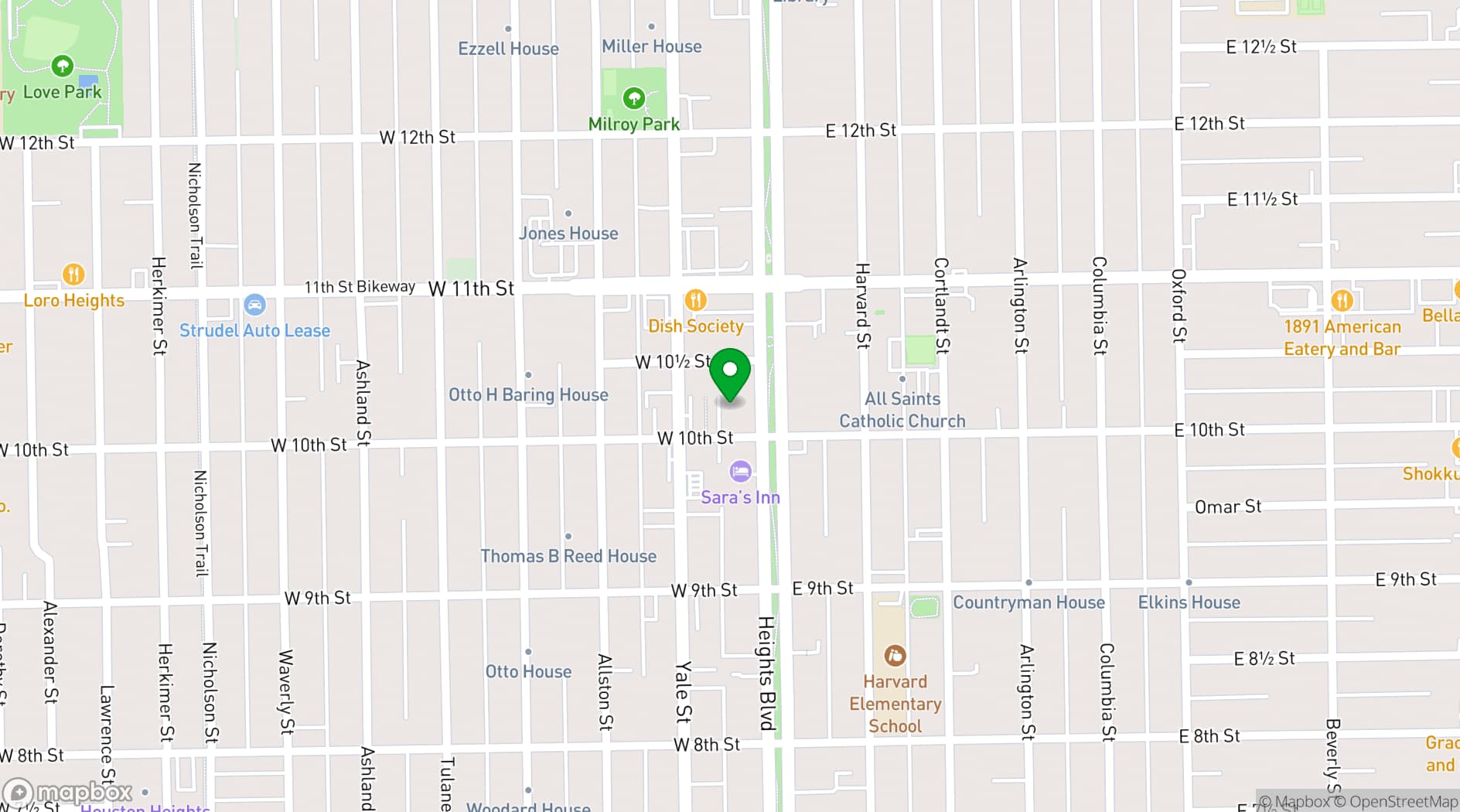 Map showing Sara's Inn
