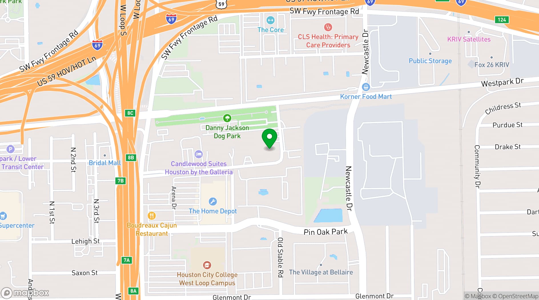 Map showing Greater Houston Black Chamber
