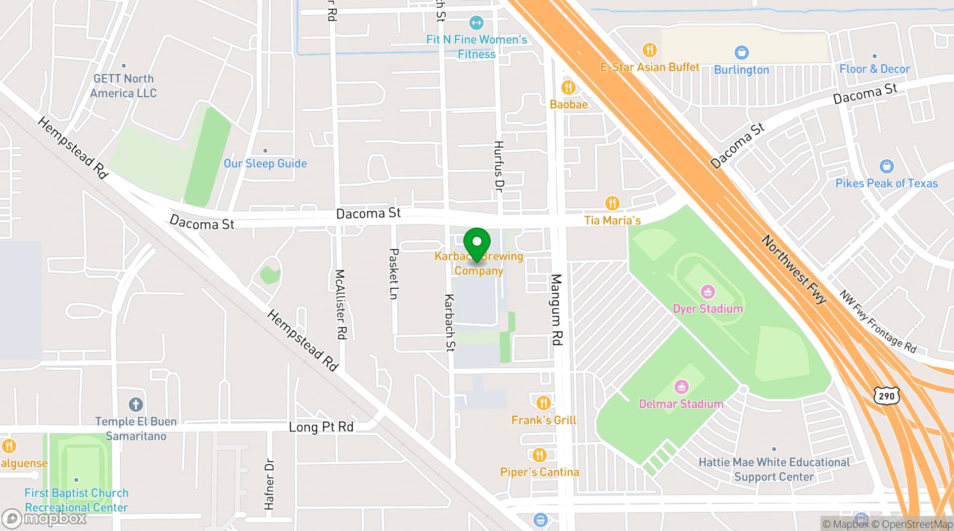 Map showing Karbach Brewing Co.