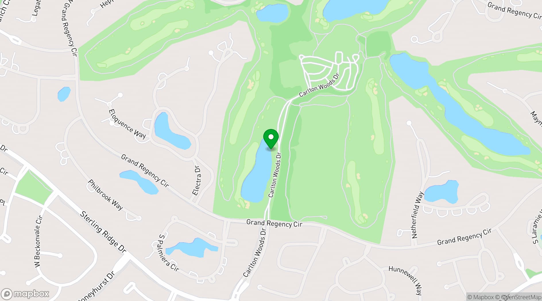 Map showing The Club at Carlton Woods