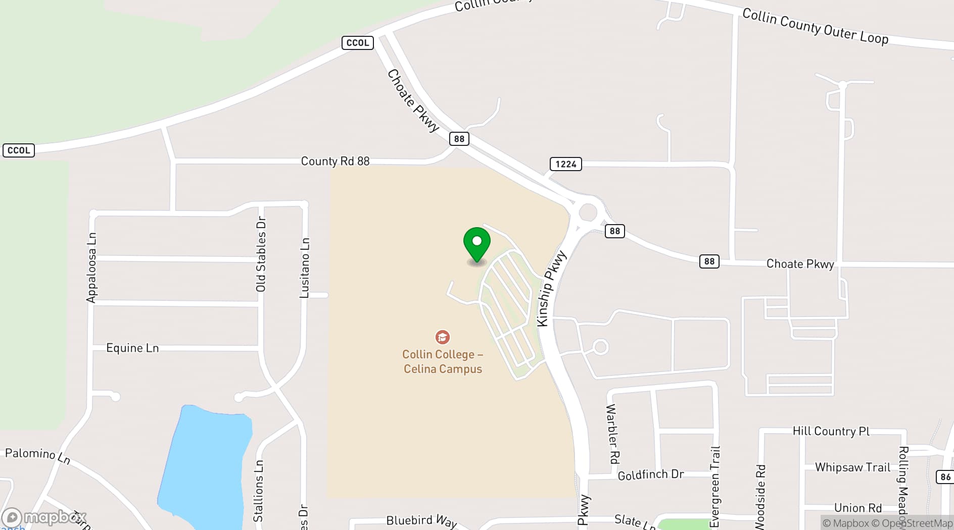 Map showing Collin College Conference Services