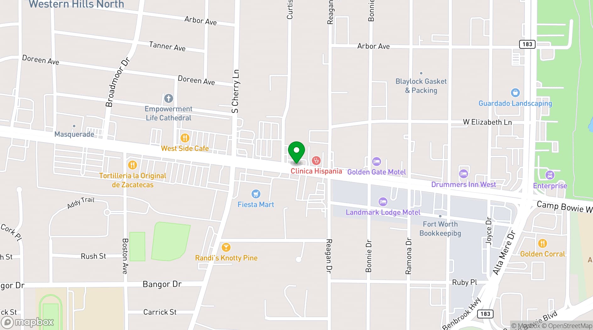 Map showing Westside Live