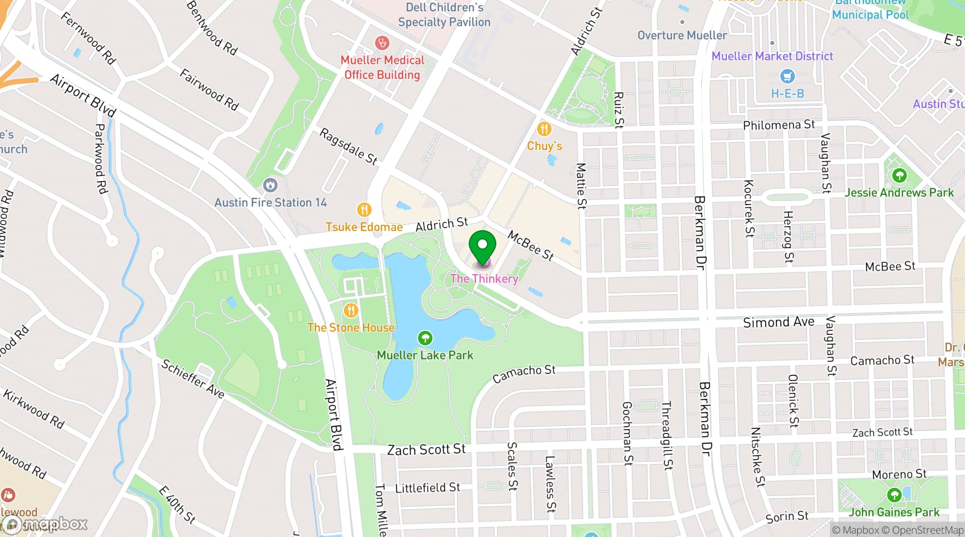 Map showing Thinkery