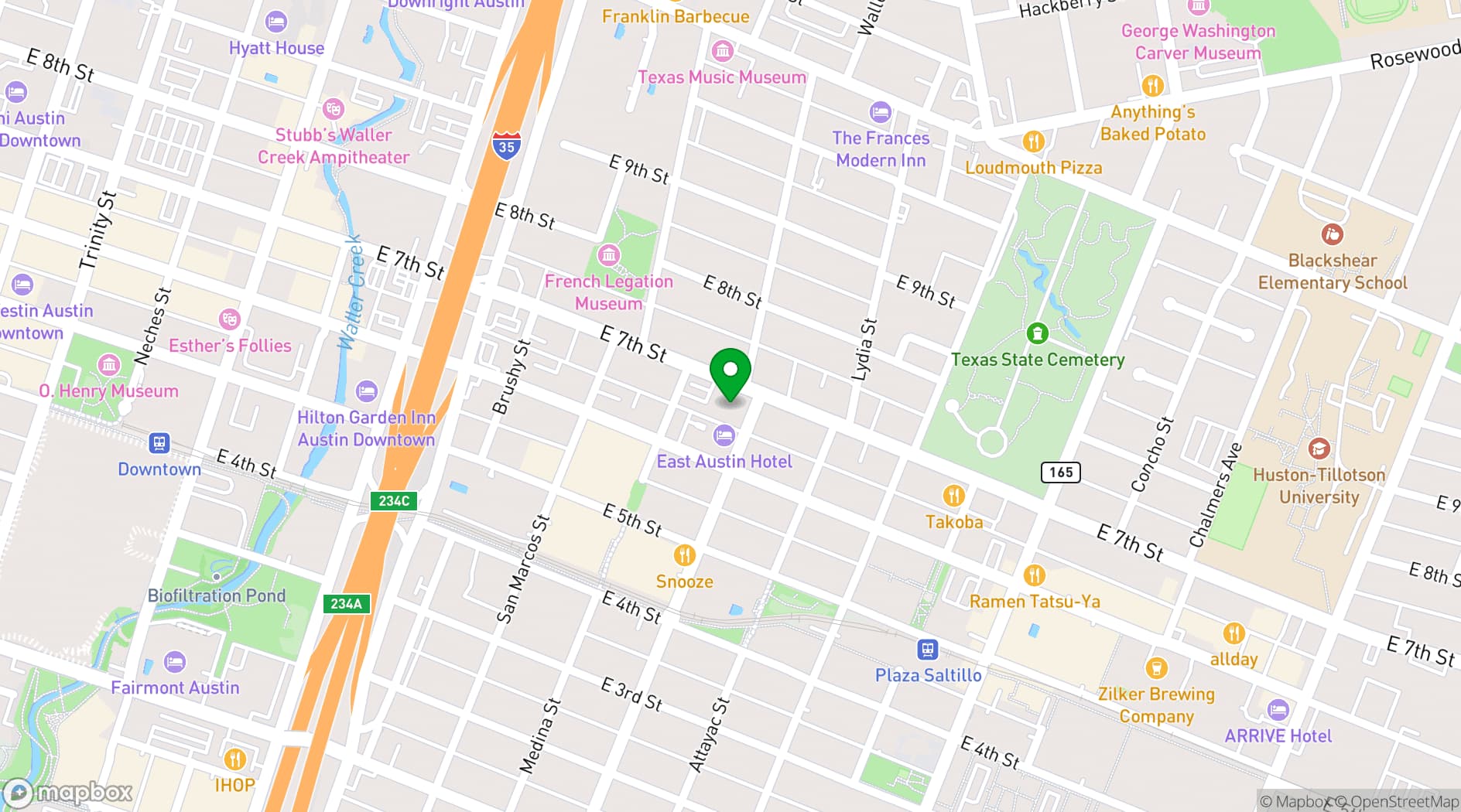 Map showing Assembly Hall