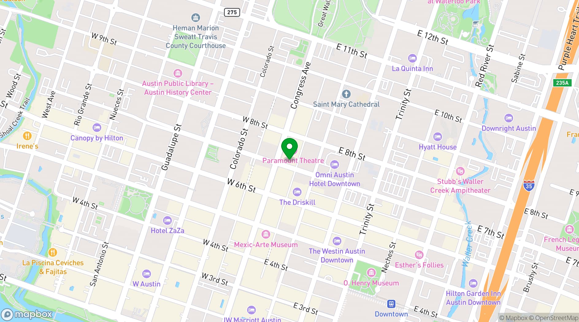 Map showing THE STEPHEN F. AUSTIN ROYAL SONESTA