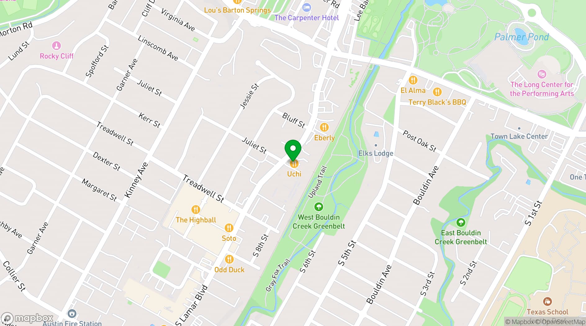 Map showing Uchi Private Dining