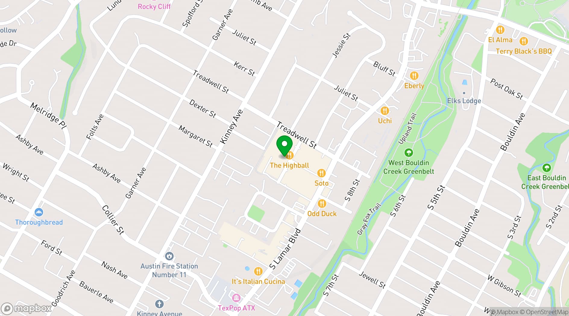 Map showing Alamo Drafthouse Cinema