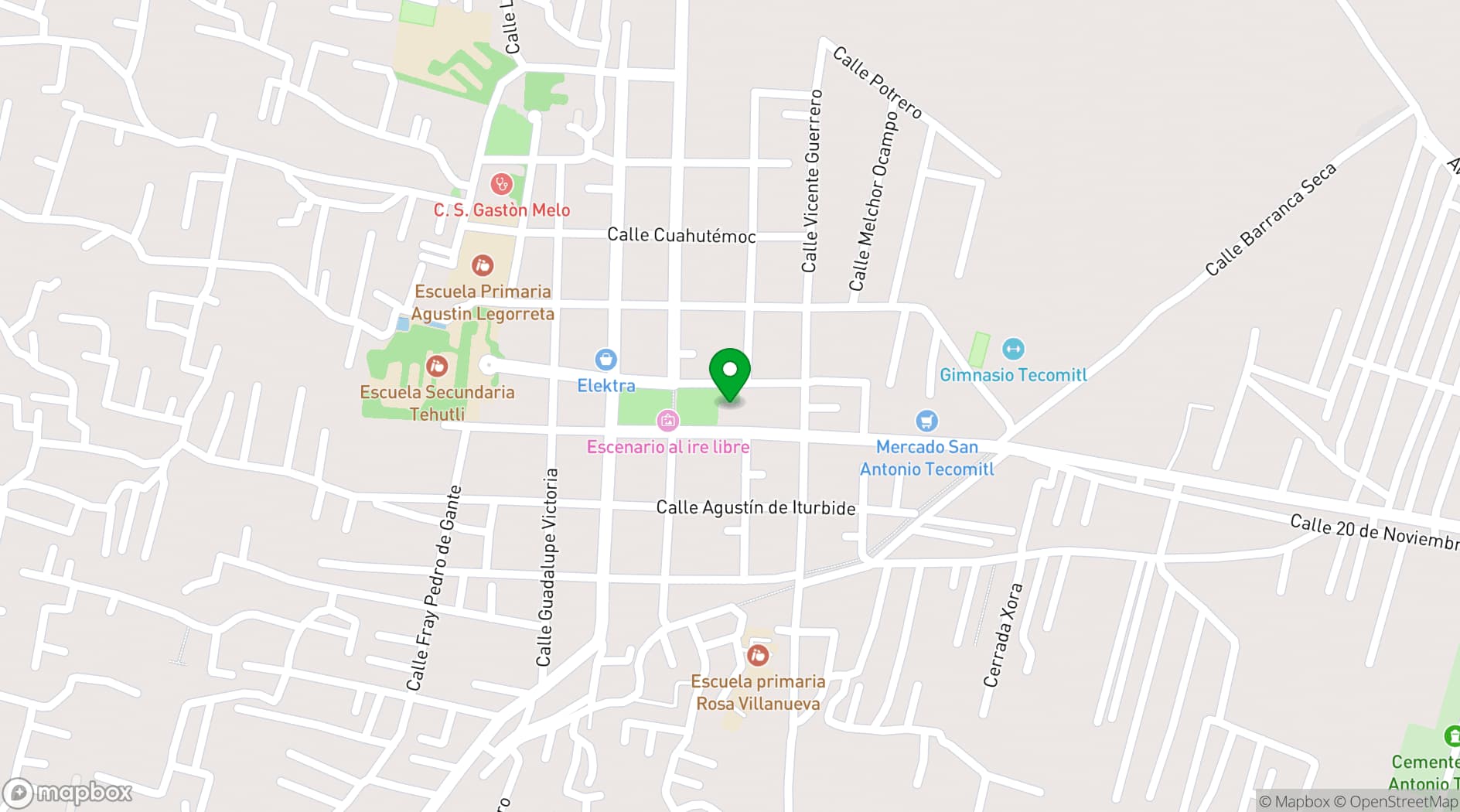 Map showing San Antonio de Padua, Tecómitl
