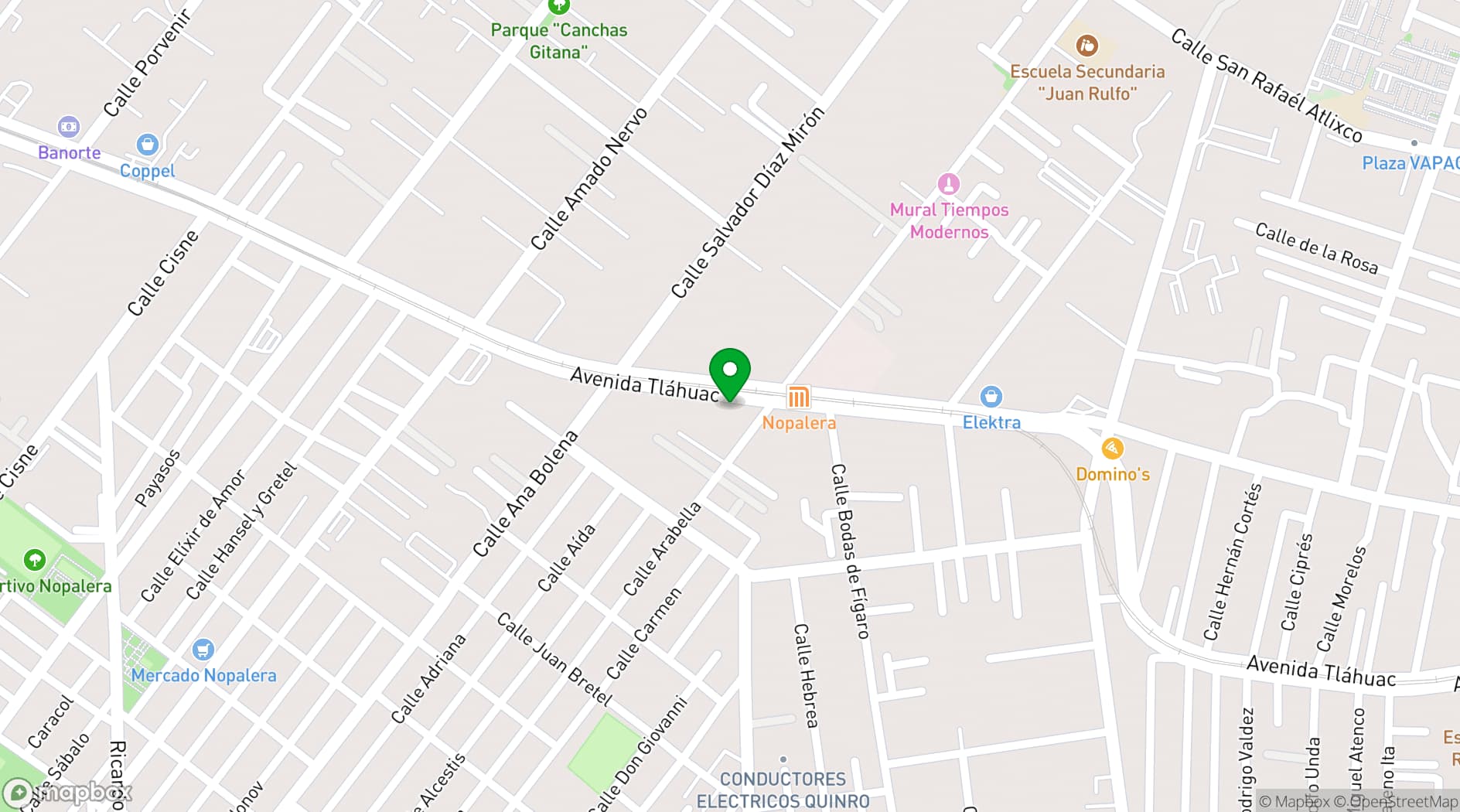 Map showing Hotel Tlahuac Mexico City